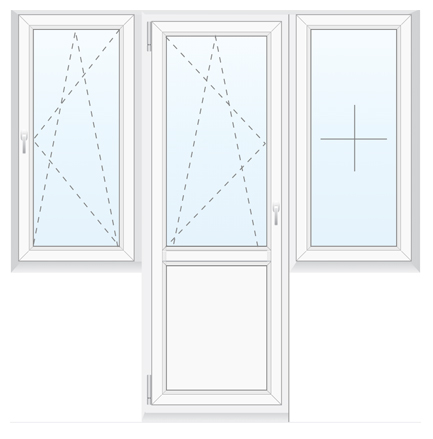 Балконная дверь и 2 окна